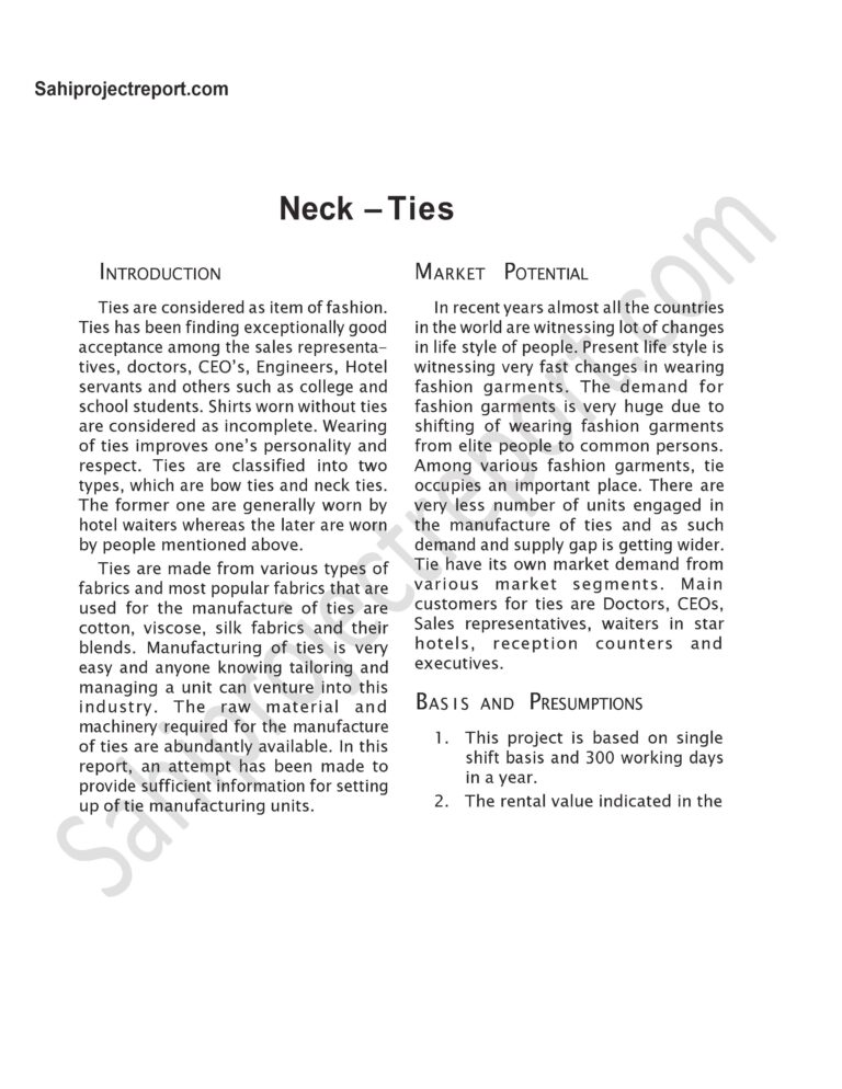 Read more about the article Sahi project report for  Neck – Ties