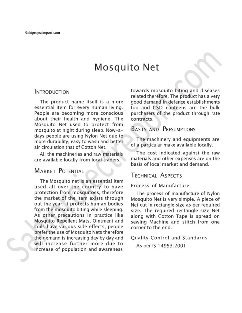 aTV4T7I0VGWaBprD 1 Sahi project report for Mosquito Net