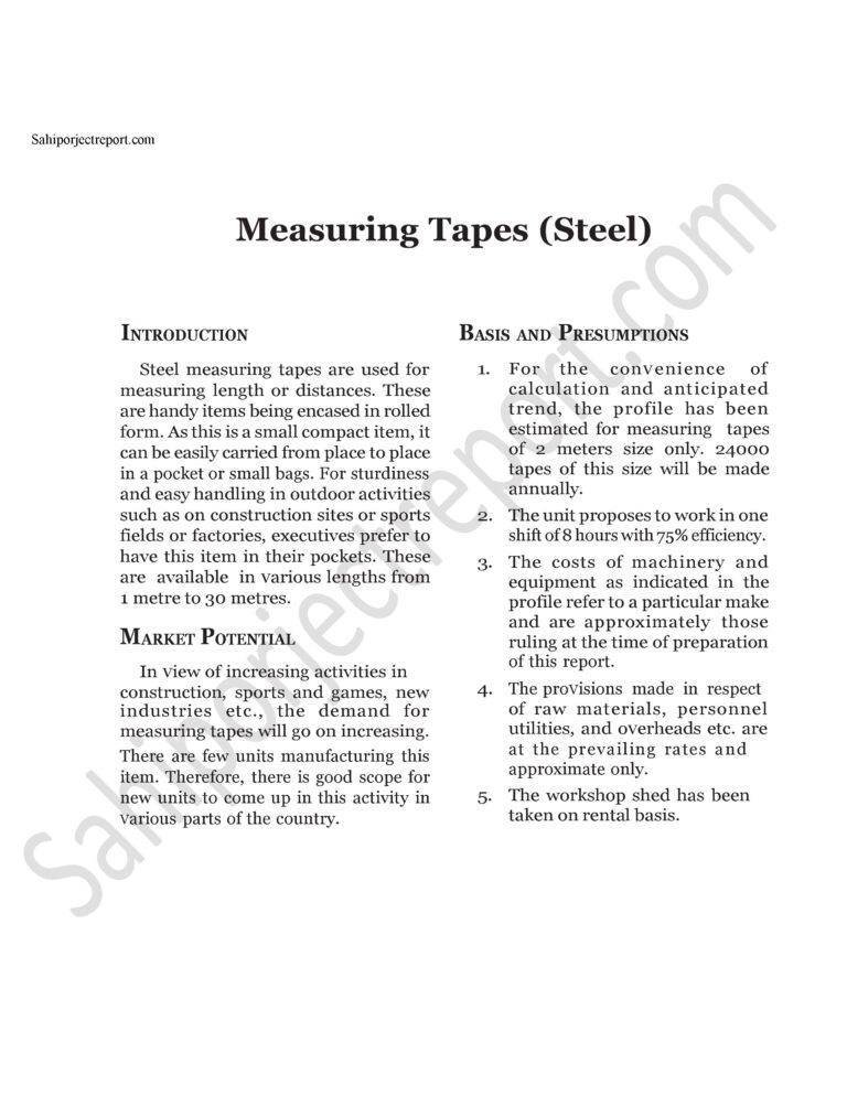 Read more about the article Sahi project report for Measuring Tapes (Steel)