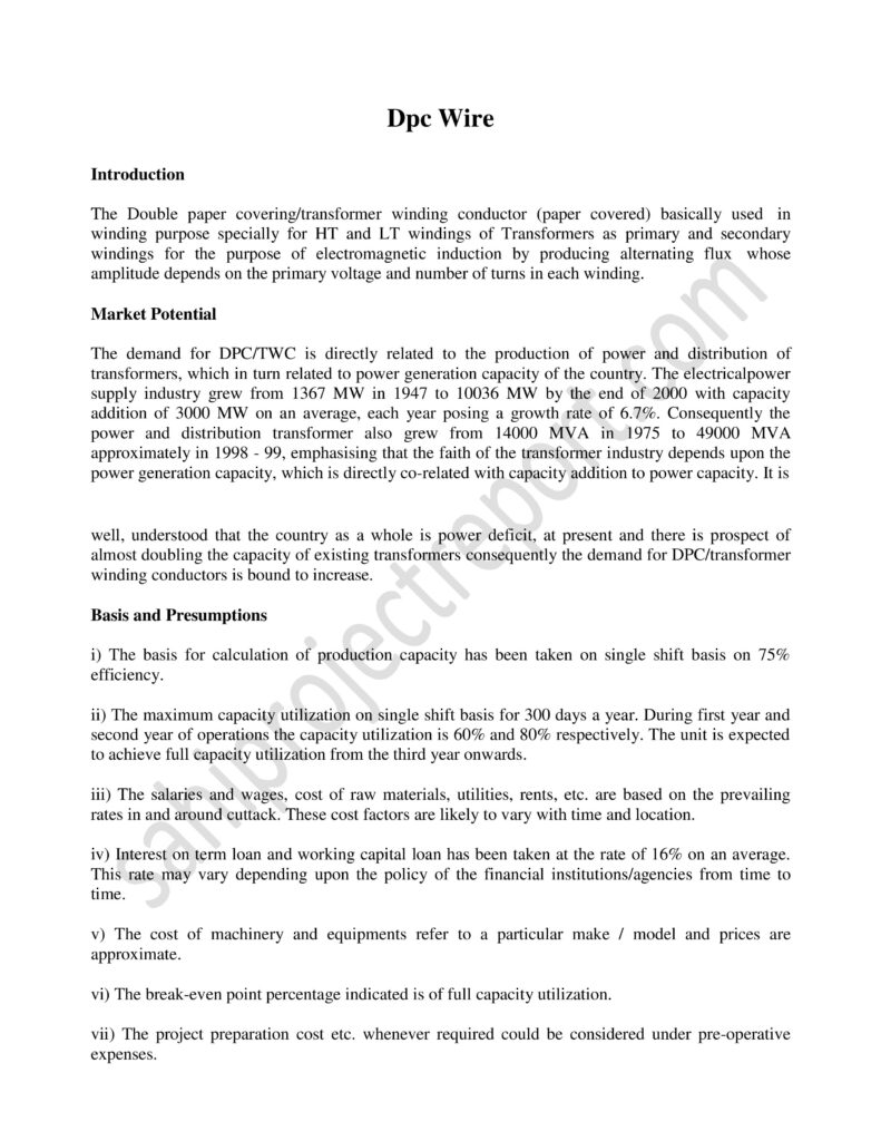 ch109 01 Sahi project report for Dpc Wire