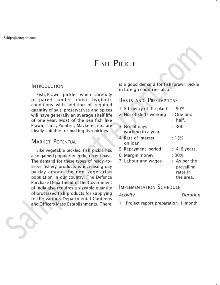 Read more about the article Sahi project report for  FISH PICKLE