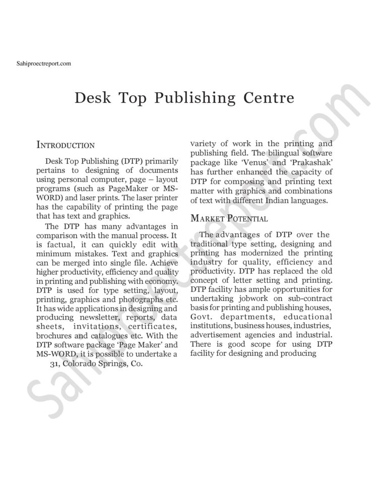 Read more about the article Sahi project report for Desk Top Publishing Centre