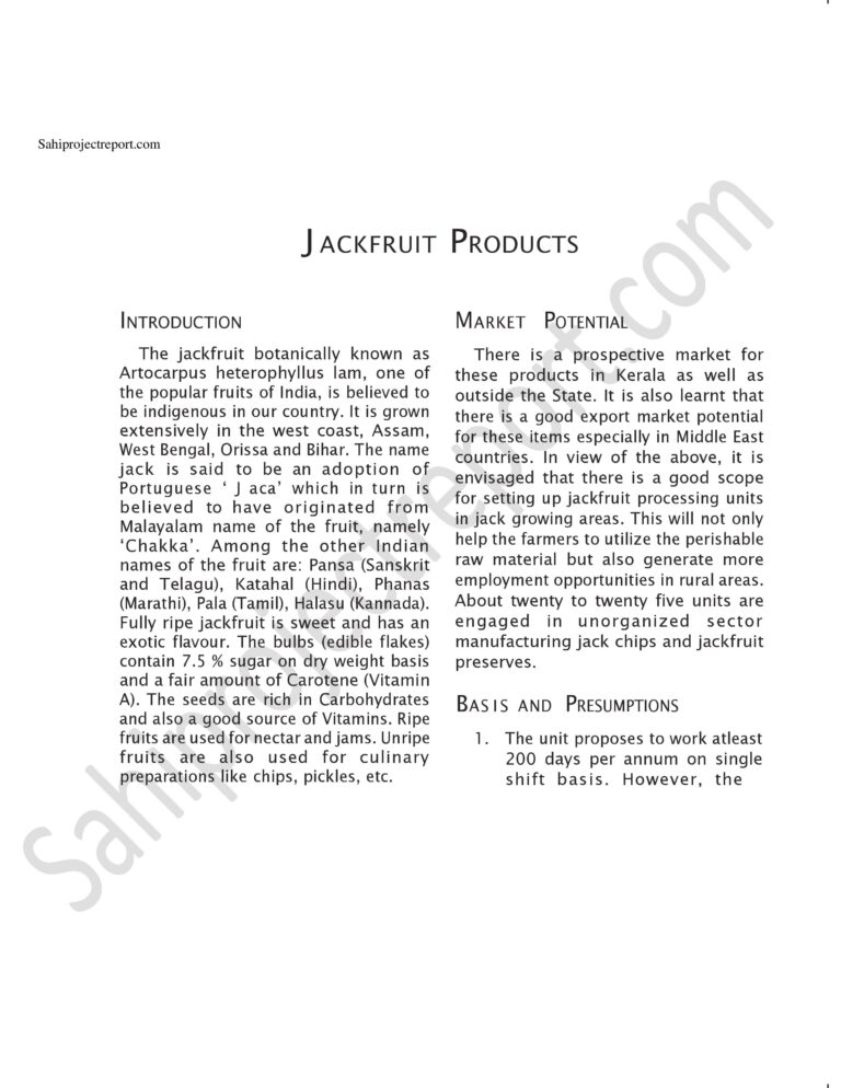 Read more about the article Sahi project report for  JACKFRUIT PRODUCTS