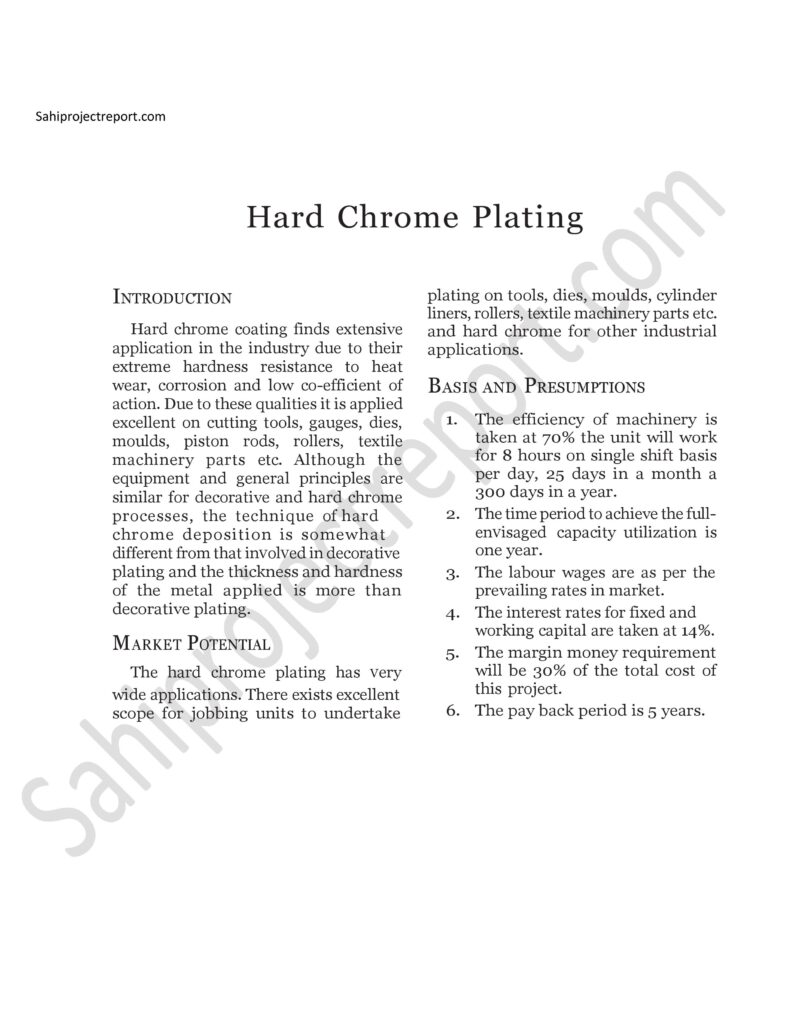 ch156 1 1 Sahi project report for Hard Chrome Plating