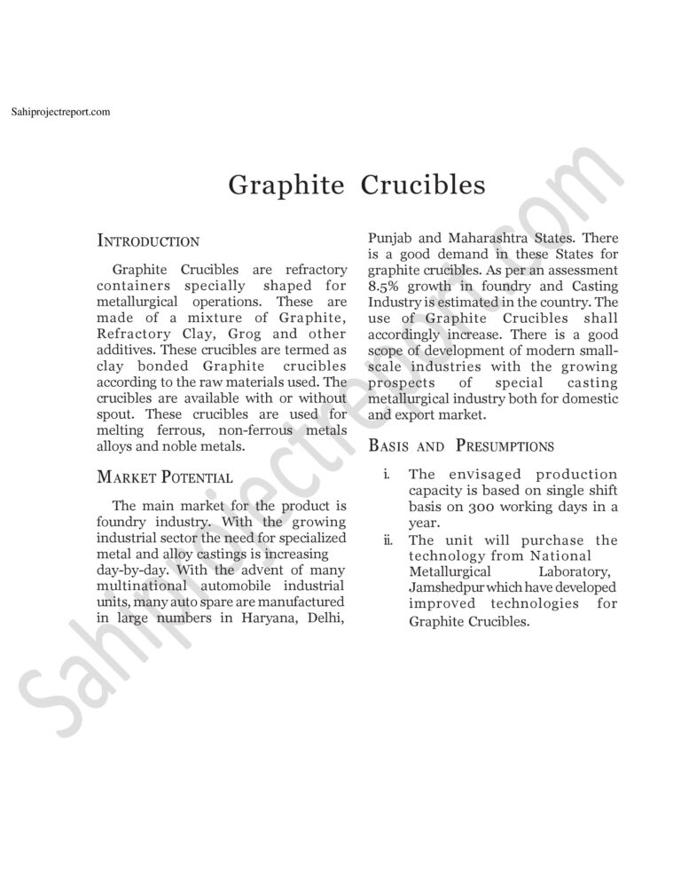 Read more about the article Sahi project report for  Graphite Crucibles