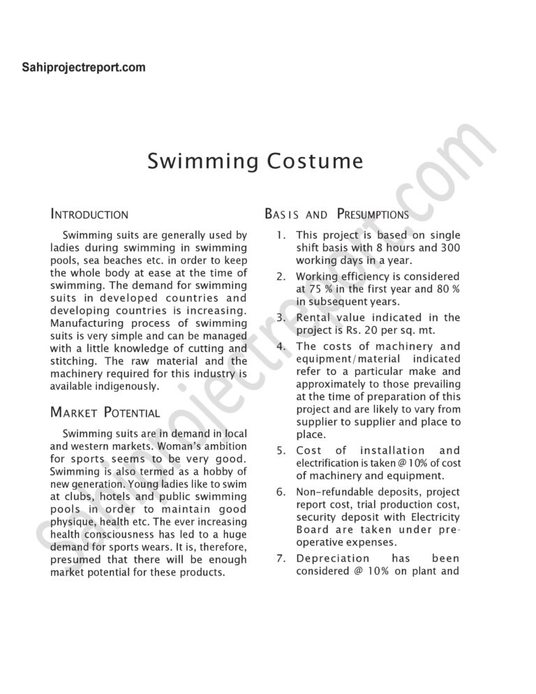 Read more about the article Sahi project report for Swimming Costume