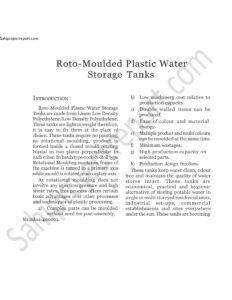 Read more about the article Sahi project report for  Roto-Moulded Plastic Water Storage Tanks