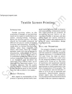 Read more about the article Sahi project report for  Textile Screen Printing
