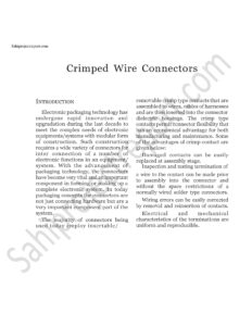 Read more about the article Sahi project report for  Crimped Wire Connectors