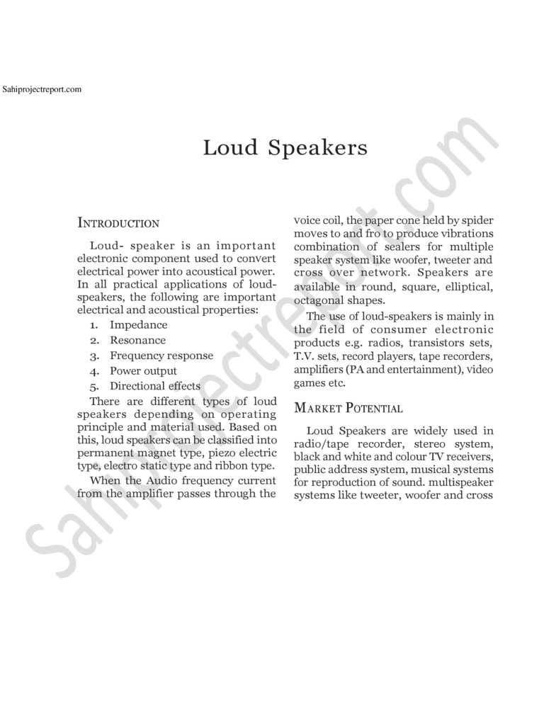 Read more about the article Sahi project report for Loud Speakers