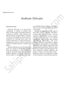Read more about the article Sahi project report for Sodium Silicate