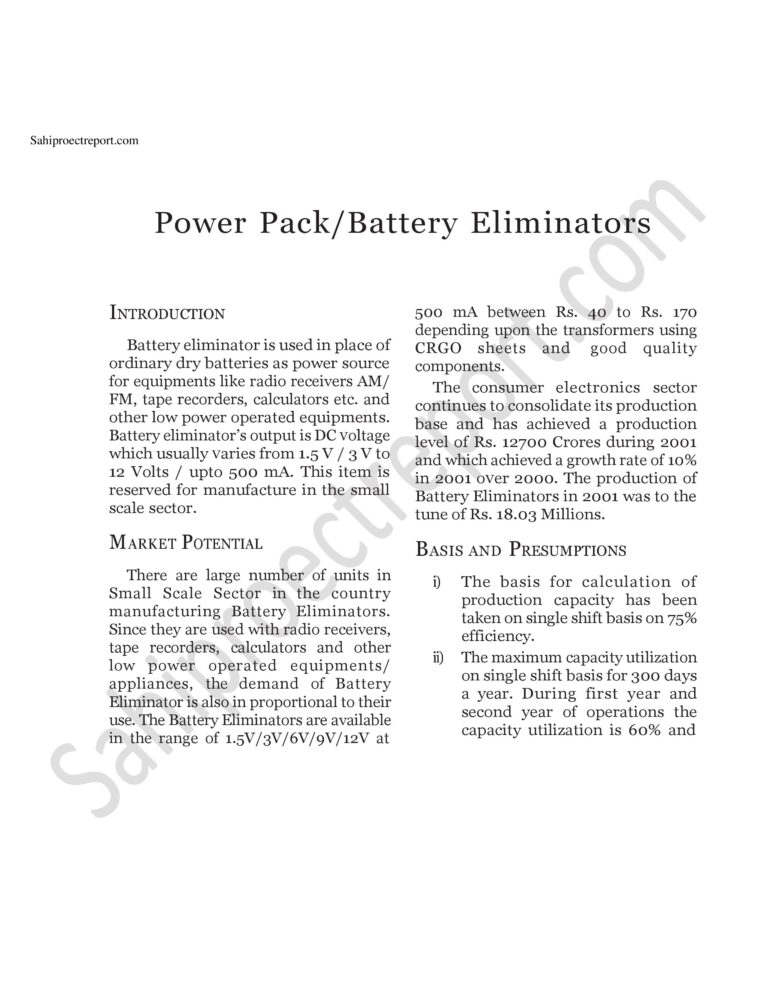 Read more about the article Sahi project report for Power Pack/Battery Eliminators