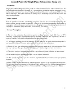 Read more about the article Sahi project report for  Control Panel (for Single Phase Submersible Pump set)