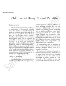 Read more about the article Sahi project report for  Chlorinated Heavy Normal Paraffin