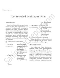 Read more about the article Sahi project report for   Co-Extruded Multilayer Film