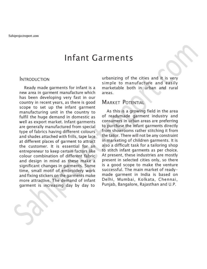 lzabwqSKklB3tuml 1 Sahi project report for Infant Garments
